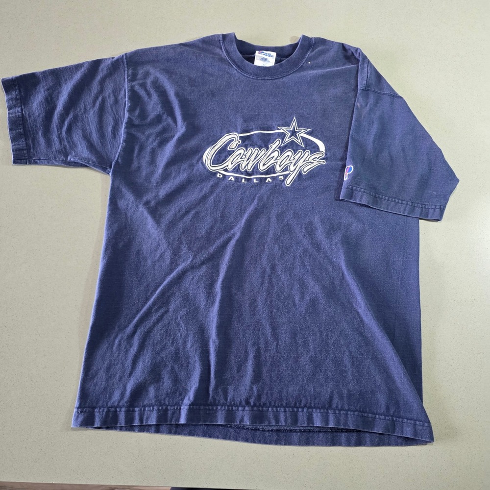 Vintage Dallas Cowboys Pro Layer Navy Blue Graphic T-Shirt Mens XL